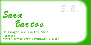 sara bartos business card
